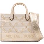 Bolsos dorados de lona de moda rebajados con logo Michael Kors by Michael para mujer 