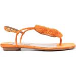 Sandalias naranja de poliester de cuero rebajadas con logo Aquazzura talla 37 para mujer 