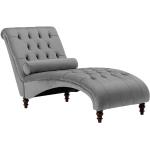 Sofás chaise longue grises de caucho rebajados vintage acolchados Beliani Chesterfield 