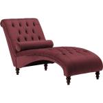 Sofás chaise longue rojos fluorescentes de caucho rebajados vintage acolchados Beliani Chesterfield 
