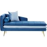 Sofás chaise longue azul marino de terciopelo rebajados modernos acolchados Beliani 