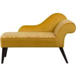 Sofás chaise longue amarillos de caucho rebajados con patas vintage Beliani 