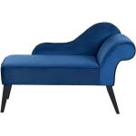 Sofás chaise longue azul marino de caucho rebajados con patas vintage Beliani 