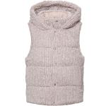 Chaleco grises de poliester con capucha sin mangas acolchados Unreal Fur de materiales sostenibles para mujer 