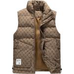 Chalecos beige de poliester de traje de invierno tallas grandes sin mangas lavable a mano informales acolchados talla 3XL para hombre 