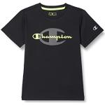 Champion Athletic C-Sport Quick Dry Soft Micromesh Graphic S/S Camiseta, Negro, 7-8 Years para Niños