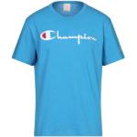 Camisetas azules de algodón de manga corta tallas grandes manga corta con cuello redondo con logo Champion con bordado talla XS para hombre 