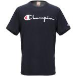 Camisetas azules de algodón de manga corta tallas grandes manga corta con cuello redondo con logo Champion con bordado talla XS para hombre 