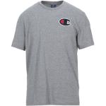 Camisetas grises de algodón de manga corta manga corta con cuello redondo con logo Champion talla XS para hombre 