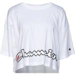 Camisetas blancas de algodón de manga corta manga corta con cuello redondo de punto Champion talla XS para mujer 