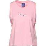 Camisetas rosas de algodón de cuello redondo sin mangas con cuello redondo de punto Champion talla XS para mujer 