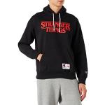 Sudaderas negras de algodón con capucha rebajadas Stranger Things con logo Champion talla XL para mujer 