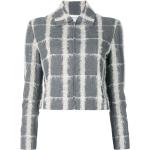 Chaquetas grises de mohair con cremallera  manga larga vintage a cuadros Dior talla L para mujer 