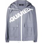 Chaquetas grises de algodón con capucha  rebajadas manga larga con logo Dsquared2 talla 3XL para hombre 