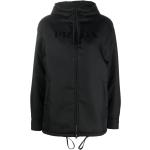 Abrigos negros de poliester con capucha  manga larga con logo Prada talla XL de materiales sostenibles para mujer 
