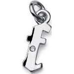 Charm Fondly 'F' White Sterling Silver