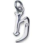 Charm Fondly 'H' White Sterling Silver