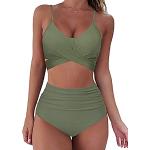 Bikinis completos verdes vintage acolchados talla S para mujer 