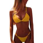 Bikinis amarillos de poliester con relleno transpirables acolchados talla XXL para mujer 