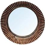 CHEHOMA - Elegante Espejo Convexo Dorado Antiguo - Decoración de inspiración Vintage, 23 cm de diámetro