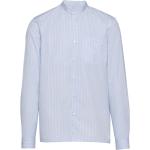 Camisas azules celeste de algodón cuello Mao manga larga marineras con logo Prada para hombre 