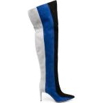Botas altas azules de ante rebajadas con tacón de 7 a 9cm con logo Manolo Blahnik talla 38 para mujer 