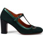 Zapatos verdes de ante de tacón rebajados con hebilla vintage Chie Mihara talla 37 para mujer 