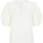 Blusas beige de algodón de seda  rebajadas manga corta con escote V lavable a máquina Chloé con tachuelas talla XS para mujer 