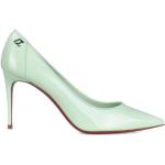 Zapatos verdes de cuero de tacón rebajados con tacón de aguja de carácter deportivo Christian Louboutin talla 34,5 para mujer 