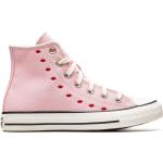Zapatillas rosa pastel de tejido de malla con cordones con cordones con logo Converse Chuck Taylor para mujer 