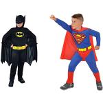 Ciao- Batman Dark Knight disfraz niño original DC Comics (Talla 3-4 años) & Superman Disfraz niño Original DC Comics (Talla 3-4 años), Color Azul/Rojo, (11672.3-4)