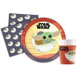Platos multicolor Star Wars Yoda Baby Yoda en pack de 8 piezas para 8 personas 