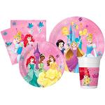 Platos multicolor Princesas Disney en pack de 8 piezas para 8 personas 