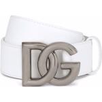 Cinturones blancos de piel con hebilla  largo 105 con logo Dolce & Gabbana para hombre 
