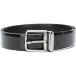 Cinturones negros de cuero con hebilla  largo 80 con logo Dolce & Gabbana para hombre 