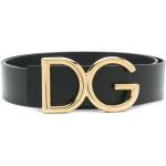 Cinturones negros de cuero con hebilla  largo 105 con logo Dolce & Gabbana para hombre 