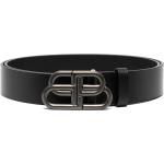 Cinturones negros de cuero con hebilla  largo 95 con logo Balenciaga para hombre 