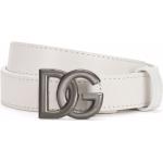 Cinturones blancos de cuero con hebilla  largo 90 con logo Dolce & Gabbana para hombre 