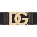 Cinturones elásticos negros de goma largo 70 con logo Dolce & Gabbana para mujer 