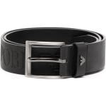 Cinturones negros de piel con hebilla  largo 105 con logo Armani Emporio Armani para hombre 
