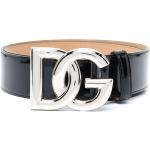 Cinturones negros de charol con hebilla  largo 95 con logo Dolce & Gabbana para mujer 
