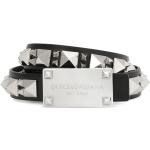 Cinturones negros de piel con hebilla  largo 105 con logo Dolce & Gabbana con tachuelas para mujer 
