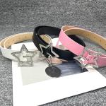 Cinturones blancos de cuero con hebilla  talla M para mujer 