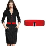Cinturones elásticos rojos de lana transpirables, cortavientos talla M para mujer 