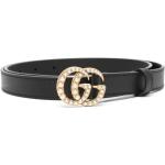 Cinturones negros de piel con hebilla  largo 90 de carácter romántico Gucci con perlas talla M para mujer 