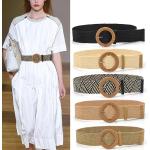 Cinturones elásticos blancos de poliester de verano largo 95 vintage trenzados con trenzado talla M para mujer 