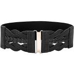 Cinturones elásticos negros de poliester de invierno vintage con trenzado talla L para mujer 