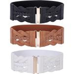 Cinturones marrones de poliester con gancho  vintage trenzados con trenzado talla L para mujer 