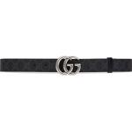 Cinturones negros de lona de lona  largo 105 con logo Gucci Marmont para hombre 