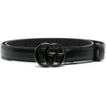 Cinturones negros de cuero con hebilla  largo 95 acolchados Gucci Marmont para mujer 